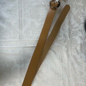 Target Tan Women's Belt with Tortoise Buckle